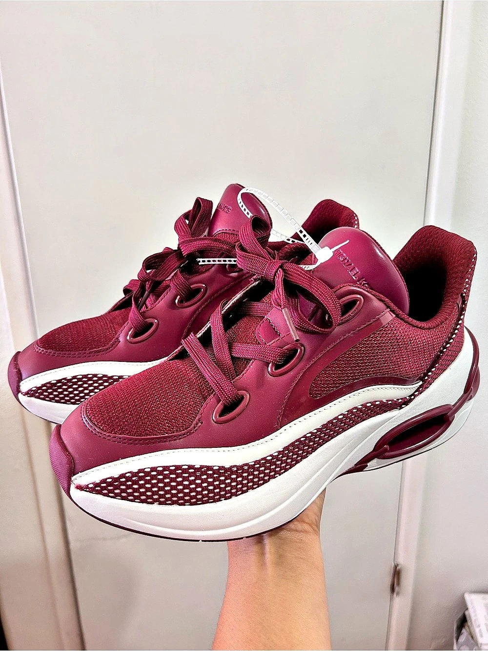 Michael Kors Women’s Toni Trainer Burgundy & White Sneakers